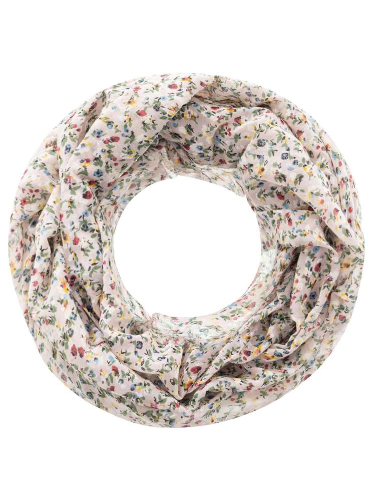 Loop Schal Tuch "Blumenwiese" Baumwolle Seide Rosa