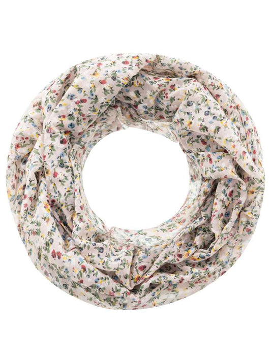 Loop Schal Tuch "Blumenwiese" Baumwolle Seide Rosa