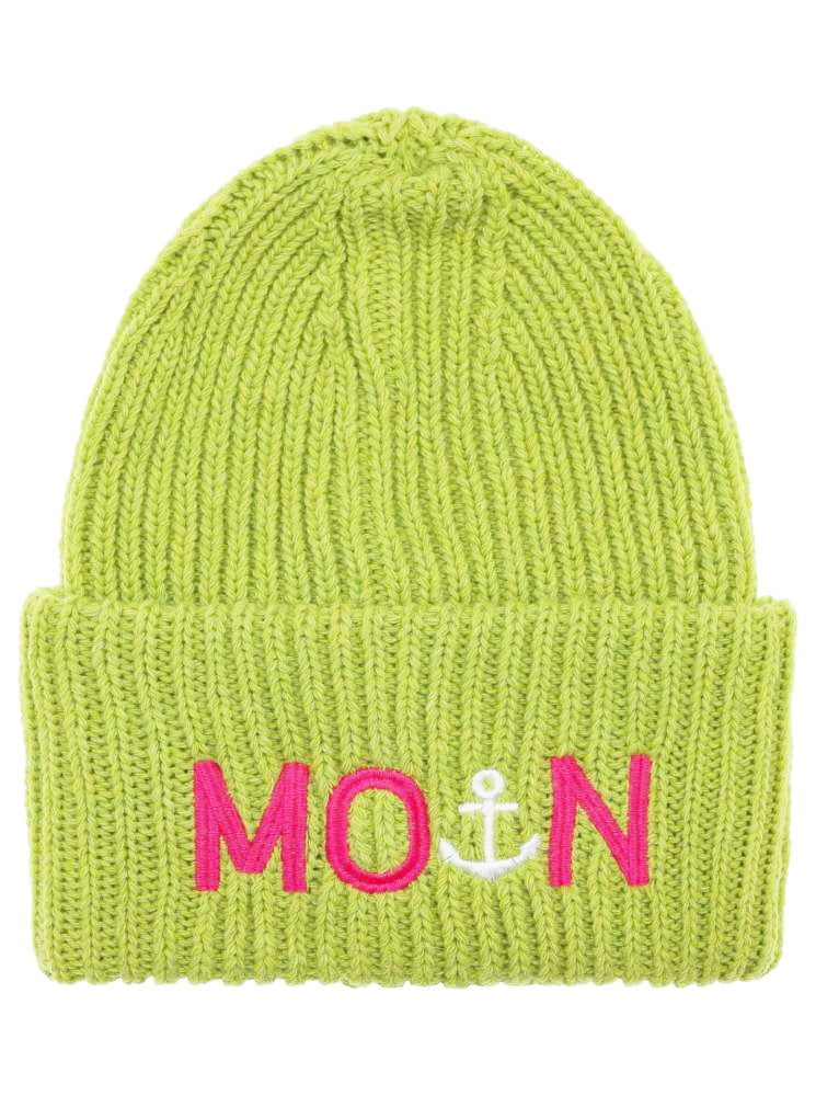 💕 Zwillingsherz Mütze "Moin" Blogger Beanie Wolle Lime