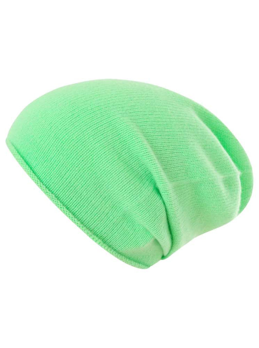 💕 Zwillingsherz Mütze Beanie 100 % Kaschmir Neongrün NEU