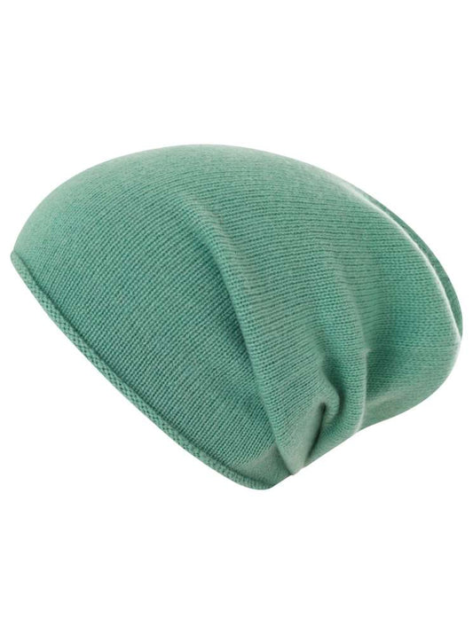 💕 Zwillingsherz Mütze Beanie 100 % Kaschmir Salbei