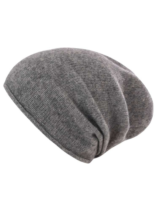 💕 Zwillingsherz Herren Mütze Beanie 100 % Kaschmir Mittelgrau