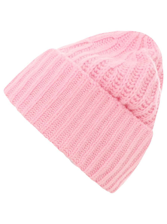 💕 Zwillingsherz Mütze Ribbon Beanie "Luxus" 100 % Kaschmir Gerippt Altrosa NEU