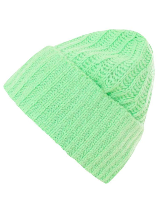 💕 Zwillingsherz Mütze Ribbon Beanie Herren 100% Cashmere "Luxus" Neongrün NEU
