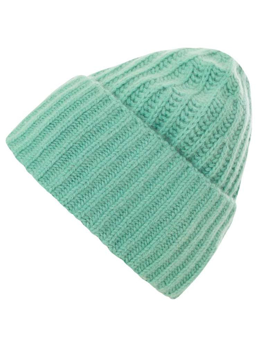 💕 Zwillingsherz Mütze Ribbon Beanie Herren 100% Cashmere "Luxus" Salbei