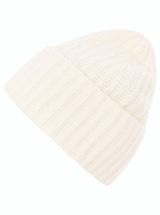 💕 Zwillingsherz Mütze Ribbon Beanie "Luxus" 100 % Kaschmir Gerippt Weiß
