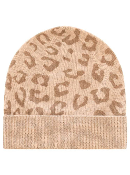 💕 Zwillingsherz Mütze "Leo" 100 % Kaschmir Umschlagmütze Beige
