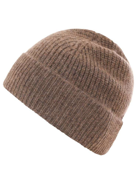💕 Zwillingsherz Mütze "Ribbon Pattern KURZ" 100 % Kaschmir Braun