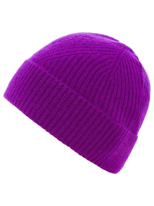 💕 Zwillingsherz Mütze "Ribbon Pattern KURZ" 100 % Kaschmir Mittellila