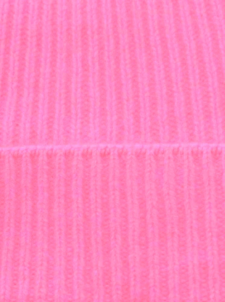 💕 Zwillingsherz Mütze "Ribbon Pattern" 100 % Kaschmir Bubblegum
