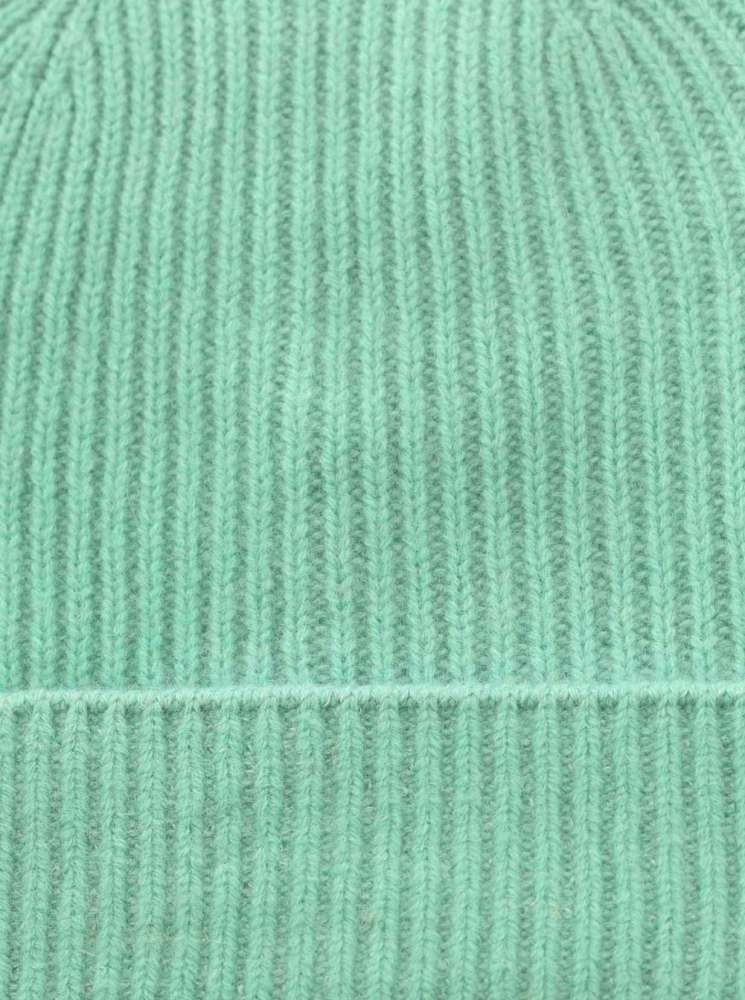 💕 Zwillingsherz Mütze "Ribbon Pattern" 100 % Kaschmir Salbei