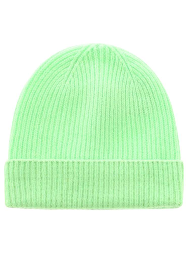 💕 Zwillingsherz Mütze "Ribbon Pattern" 100 % Kaschmir Neongrün NEU