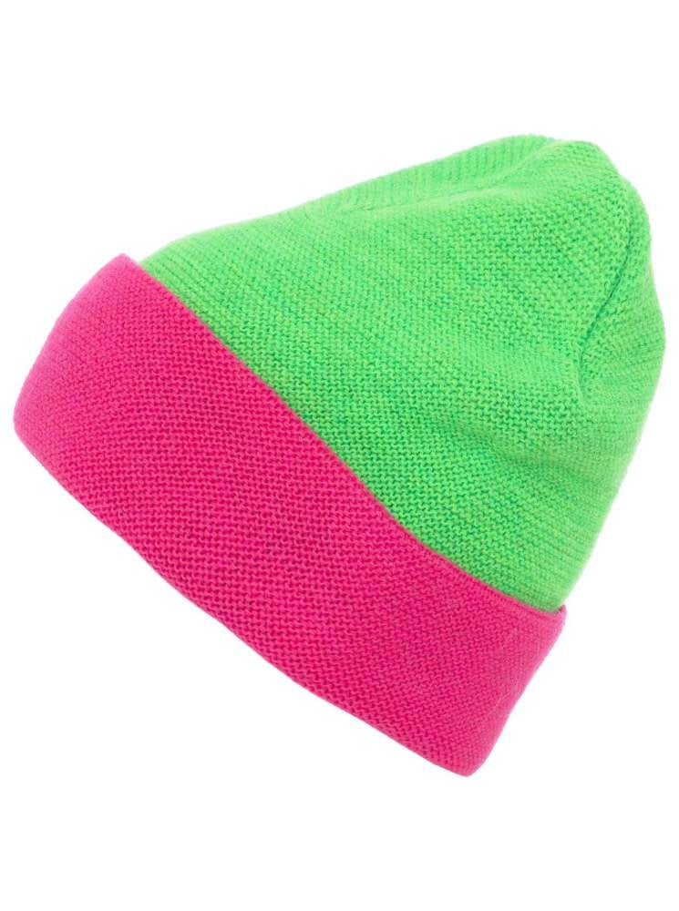 💕 Zwillingsherz Mütze "Wendemütze 1" Kaschmir Grün Pink