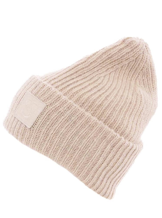 💕 Zwillingsherz Mütze "Happy Heart" Hellbeige Wolle