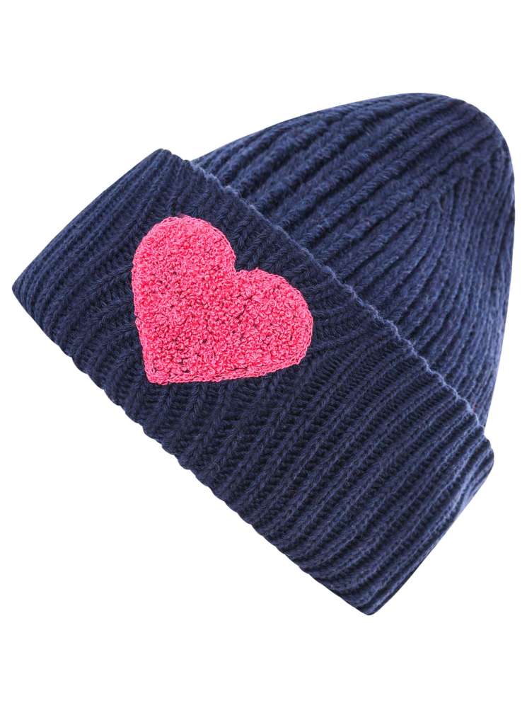 💕 Zwillingsherz Mütze "Herzchen" Kaschmir Wolle Viskose nachhaltig Blau Rosa