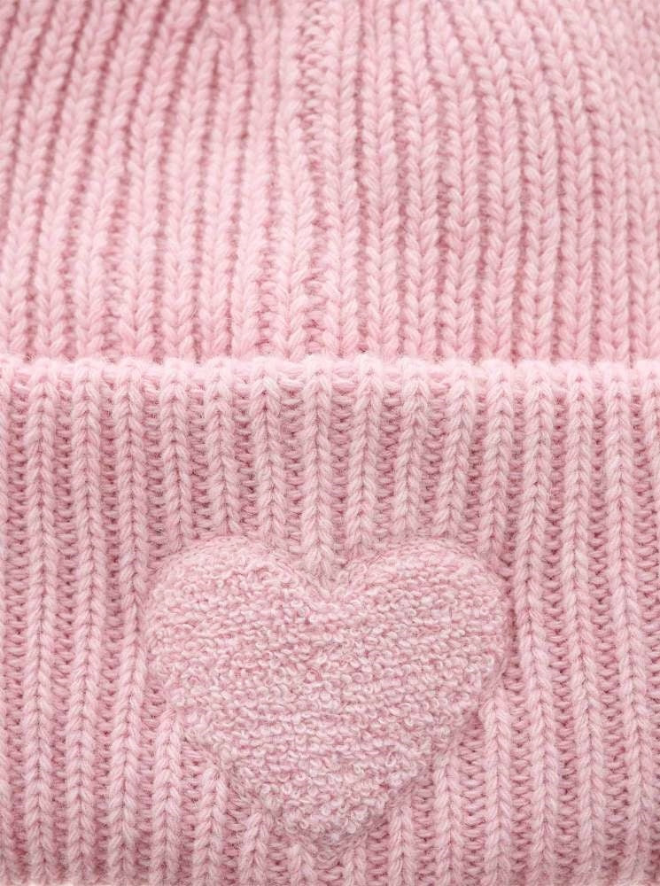 💕 Zwillingsherz Mütze "Herzchen" Kaschmir Wolle Viskose nachhaltig Rosa