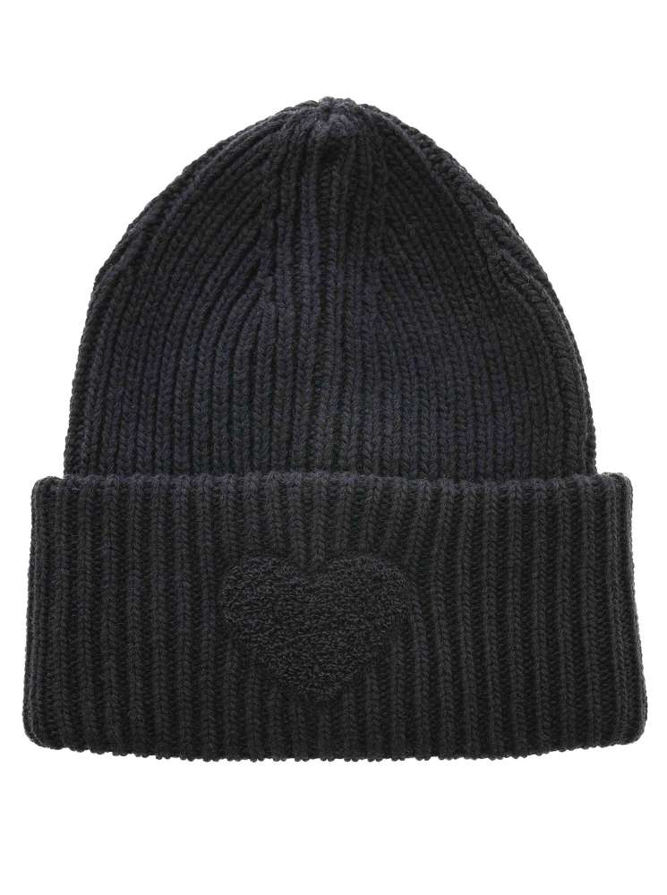 💕 Zwillingsherz Mütze "Herzchen" Kaschmir Wolle Viskose nachhaltig Schwarz