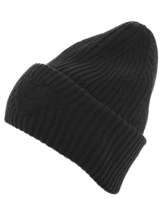 💕 Zwillingsherz Mütze "Herzchen" Kaschmir Wolle Viskose nachhaltig Schwarz