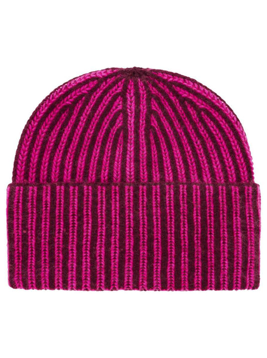 💕 Zwillingsherz Grobstrick Mütze "Two Tone" 100 % Kaschmir PInk