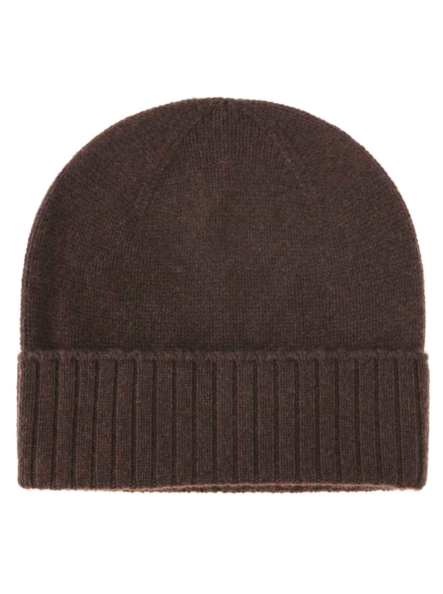 💕 Zwillingsherz Mütze "Gerippter Umschlag" 100 % Kaschmir Braun NEU