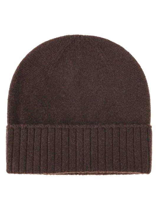 💕 Zwillingsherz Mütze "Gerippter Umschlag" 100 % Kaschmir Braun NEU