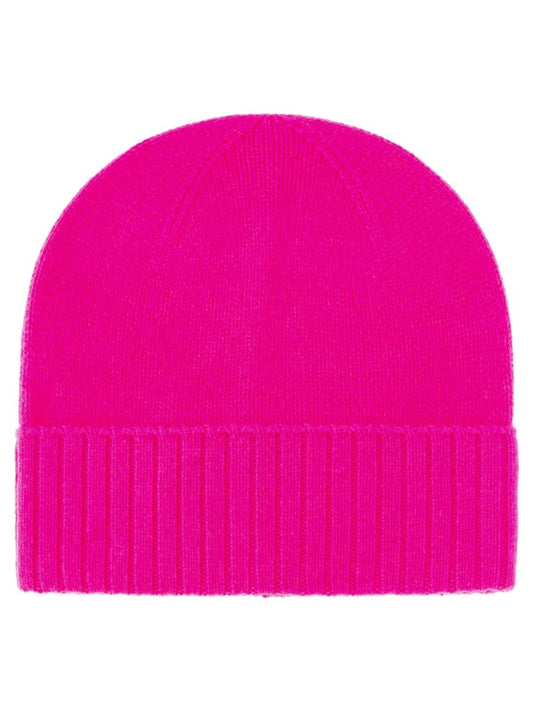 💕 Zwillingsherz Mütze "Gerippter Umschlag" 100 % Kaschmir Neonpink