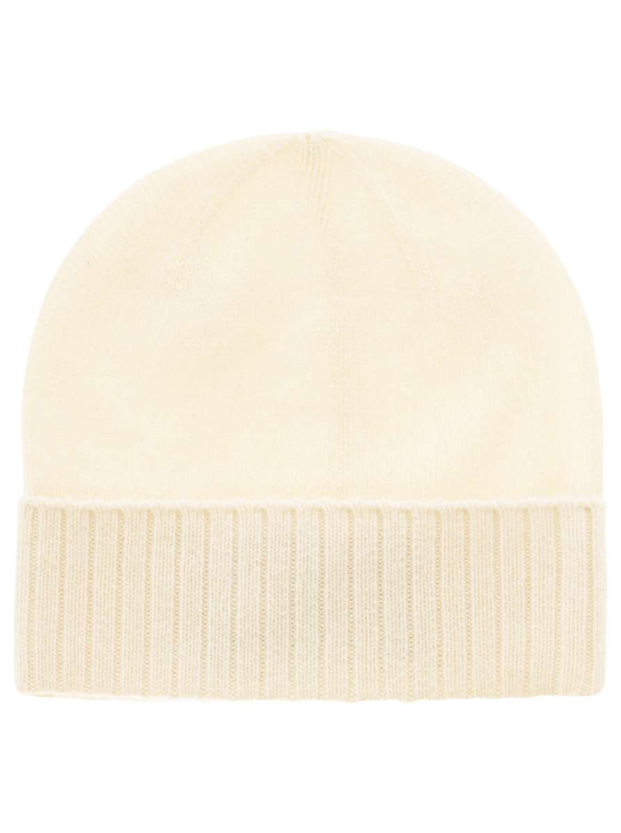 💕 Zwillingsherz Mütze "Gerippter Umschlag" 100 % Kaschmir Wollweiß