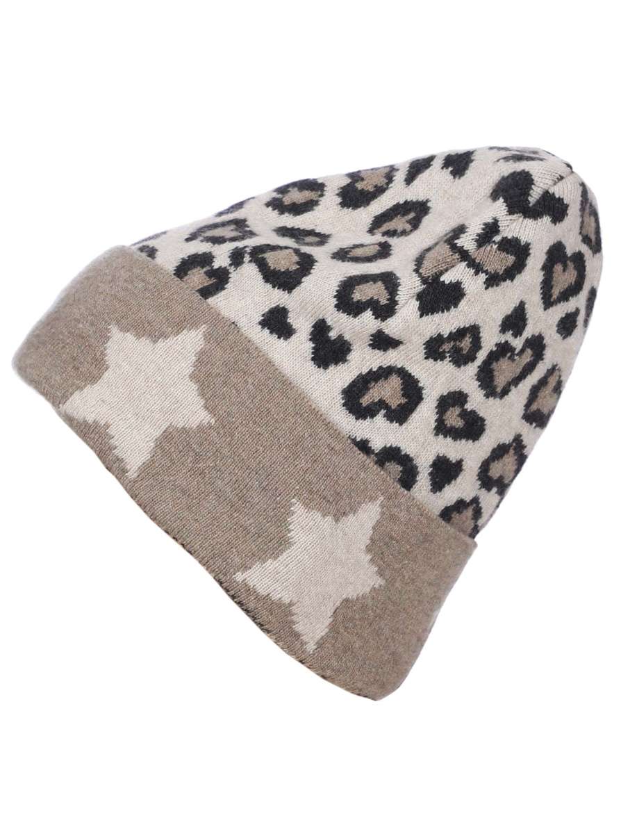 💕 Zwillingsherz Mütze "Leo Stern" Beige
