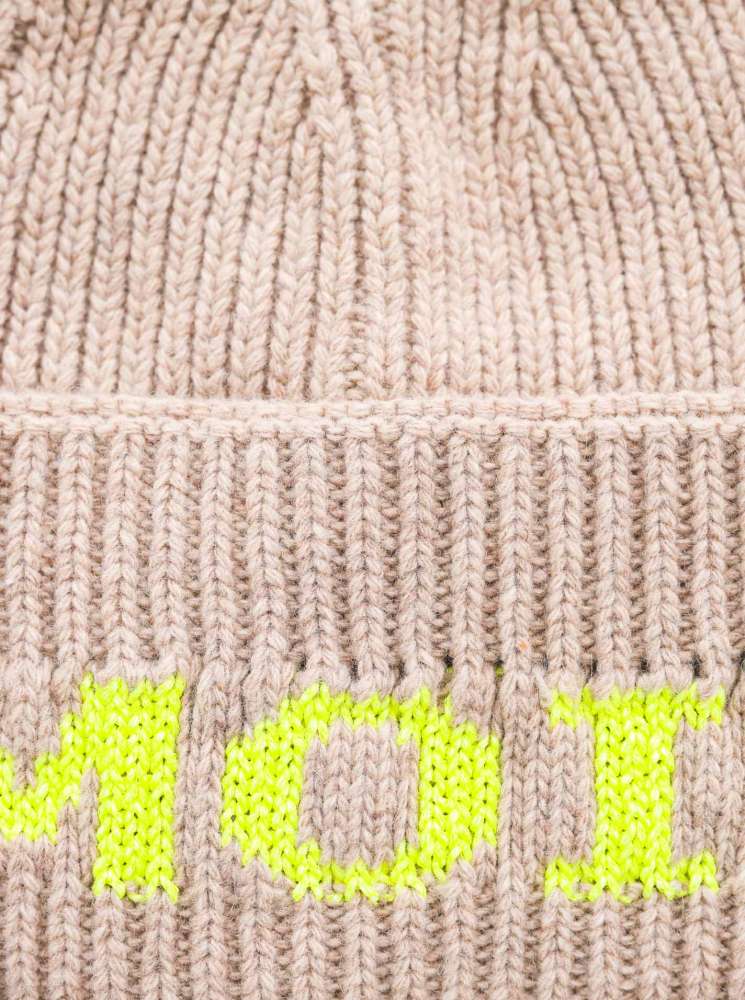 💕 Zwillingsherz Mütze "Neon Moin" Wolle Beige