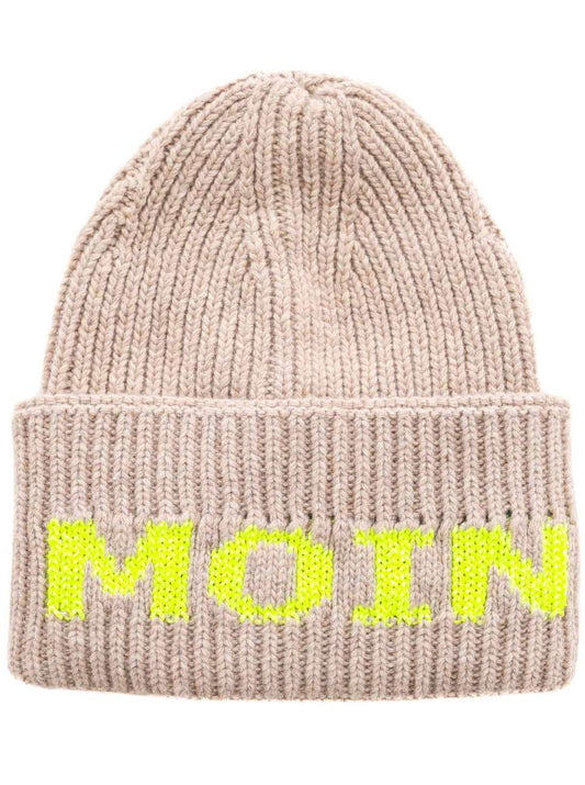 💕 Zwillingsherz Mütze "Neon Moin" Wolle Beige