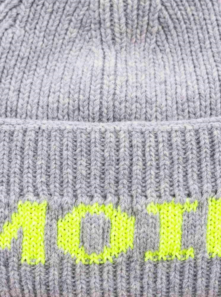 💕 Zwillingsherz Mütze "Neon Moin" Wolle Grau