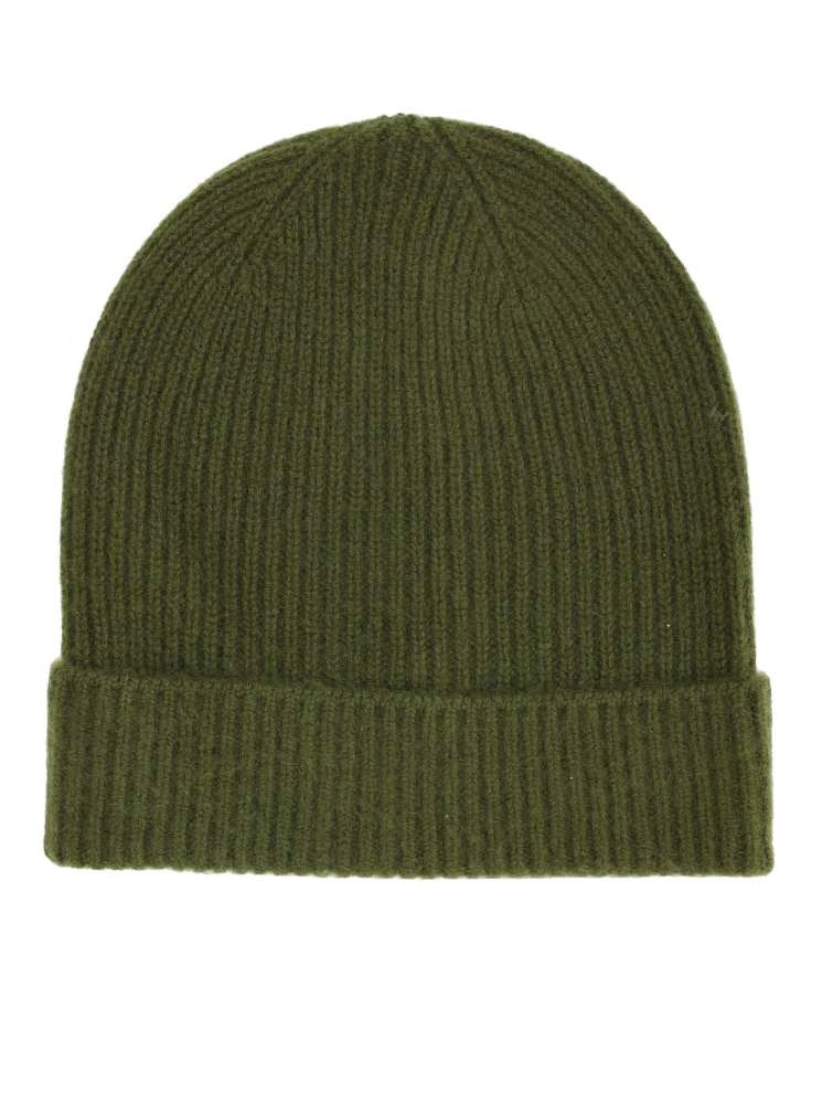 💕 Zwillingsherz Mütze "Gerippt" 100 % Kaschmir Umschlag Khaki