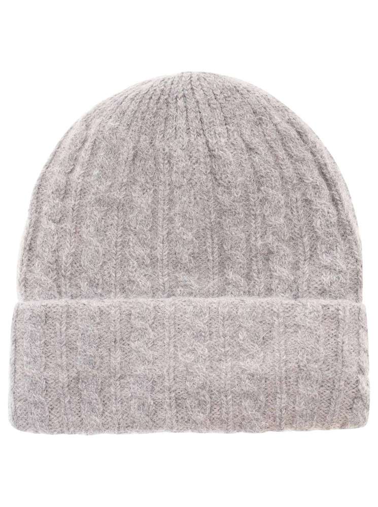 💕 Zwillingsherz Mütze "Soft Zopfstrick" Grau