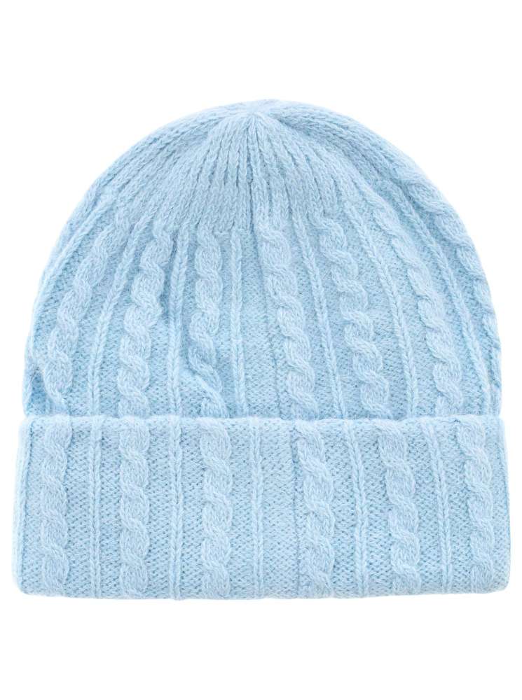 💕 Zwillingsherz Mütze "Soft Zopfstrick" Hellblau