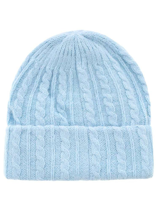 💕 Zwillingsherz Mütze "Soft Zopfstrick" Hellblau