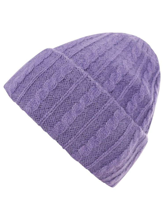 💕 Zwillingsherz Mütze "Soft Zopfstrick" Lila