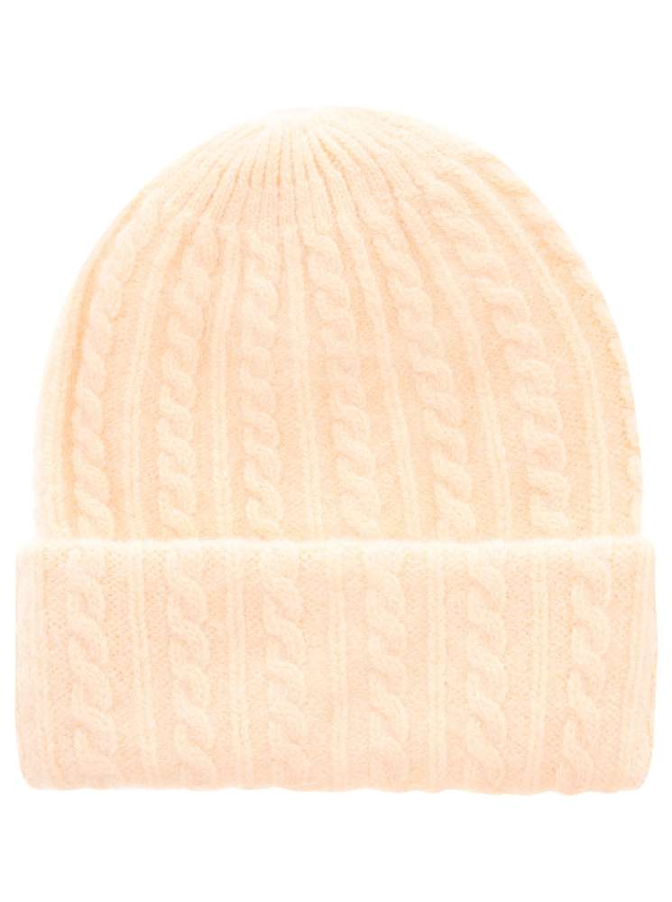 💕 Zwillingsherz Mütze "Soft Zopfstrick" Creme