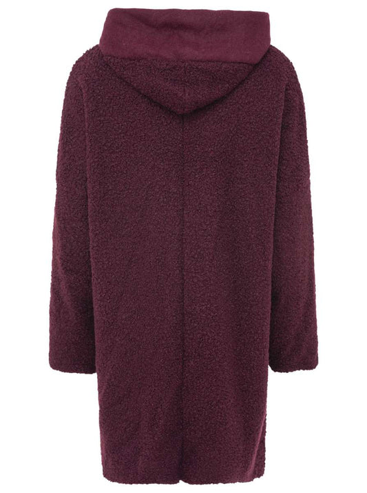 💕 Zwillingsherz Oversize Teddy Mantel "Neon" Bordaux