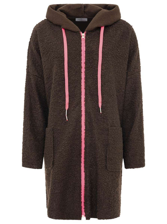 💕 Zwillingsherz Oversize Teddy Mantel "Neon" Braun
