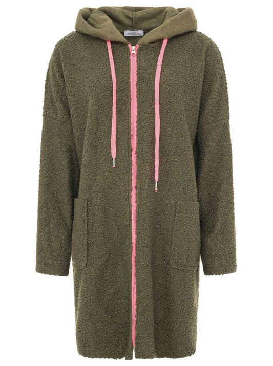 💕 Zwillingsherz Oversize Teddy Mantel "Neon" Khaki