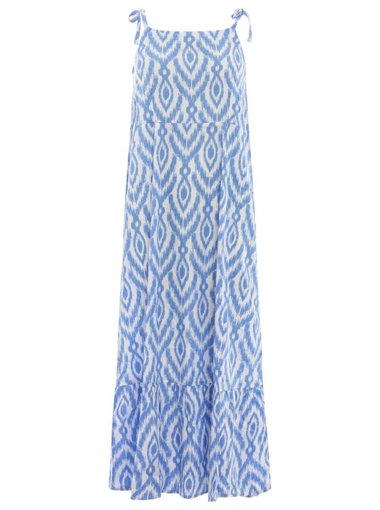 💕 Zwillingsherz Kleid Maxikleid "Aquarell Bögen" Off Shoulder Blau