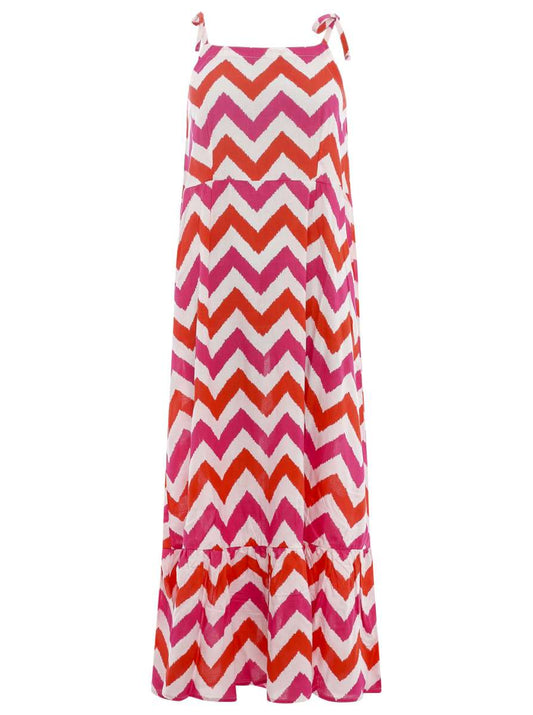 💕 Zwillingsherz Kleid Maxikleid "Zick Zack" Off Shoulder Pink
