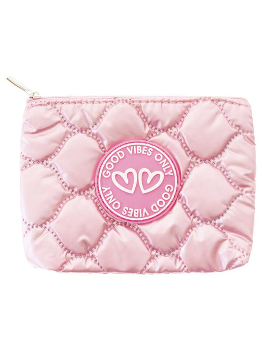 💕 Zwillingsherz Minibörse "Metallic & Patch" Geldbörse Portemonnaie Rosa