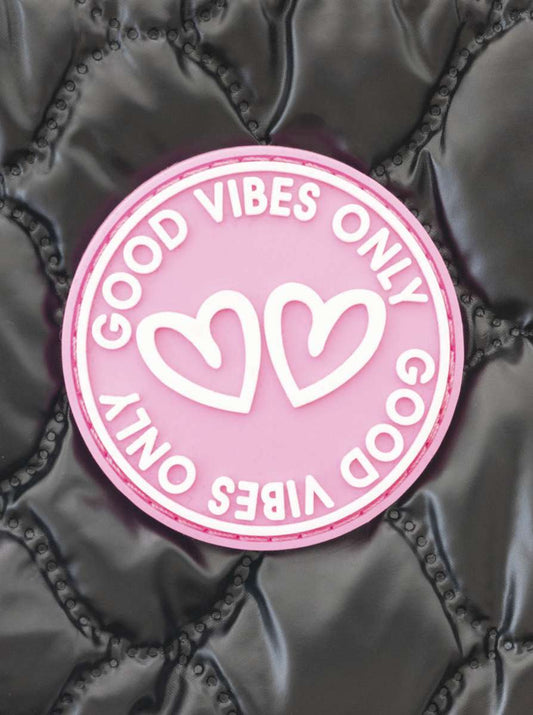 💕 Zwillingsherz Minibörse "Metallic & Patch" Geldbörse Portemonnaie Schwarz