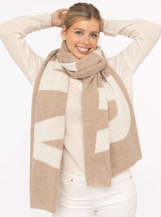 💕 Zwillingsherz XXL Schal "Amour" 100 % Cashmere Kaschmir Hellbeige Dunkelbeige