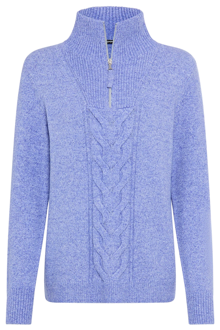 Olsen Pullover Troyer 11003938 Cobalt Blue Melange