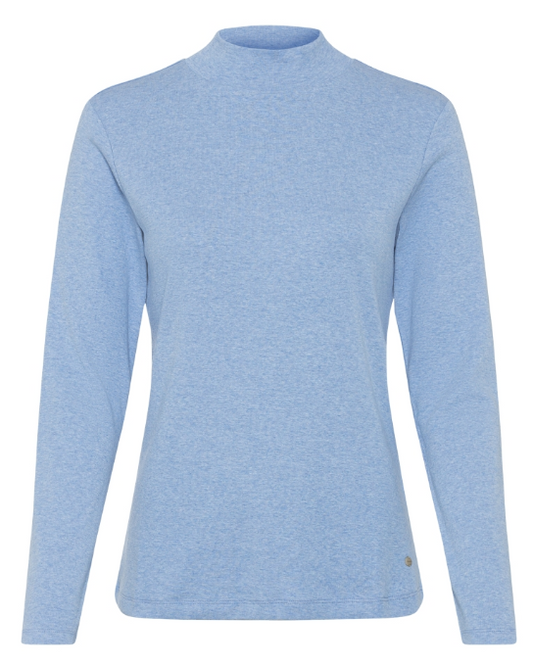 Olsen Shirt Stehkragen Edda Langarm 11104708 Sterling Blue Melange