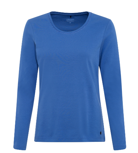 Olsen Shirt Edda Langarm Heather Blue 11100501