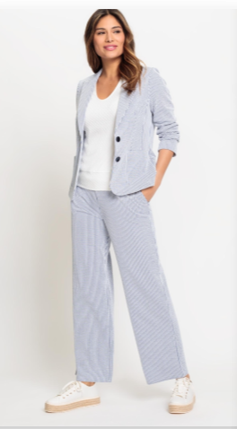 Olsen Blazer Streifen Blau Weiß Indigo Denim
