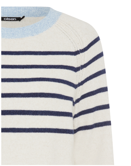 Olsen Pullover Henny Streifen Canvas Beige Mel. 11004534